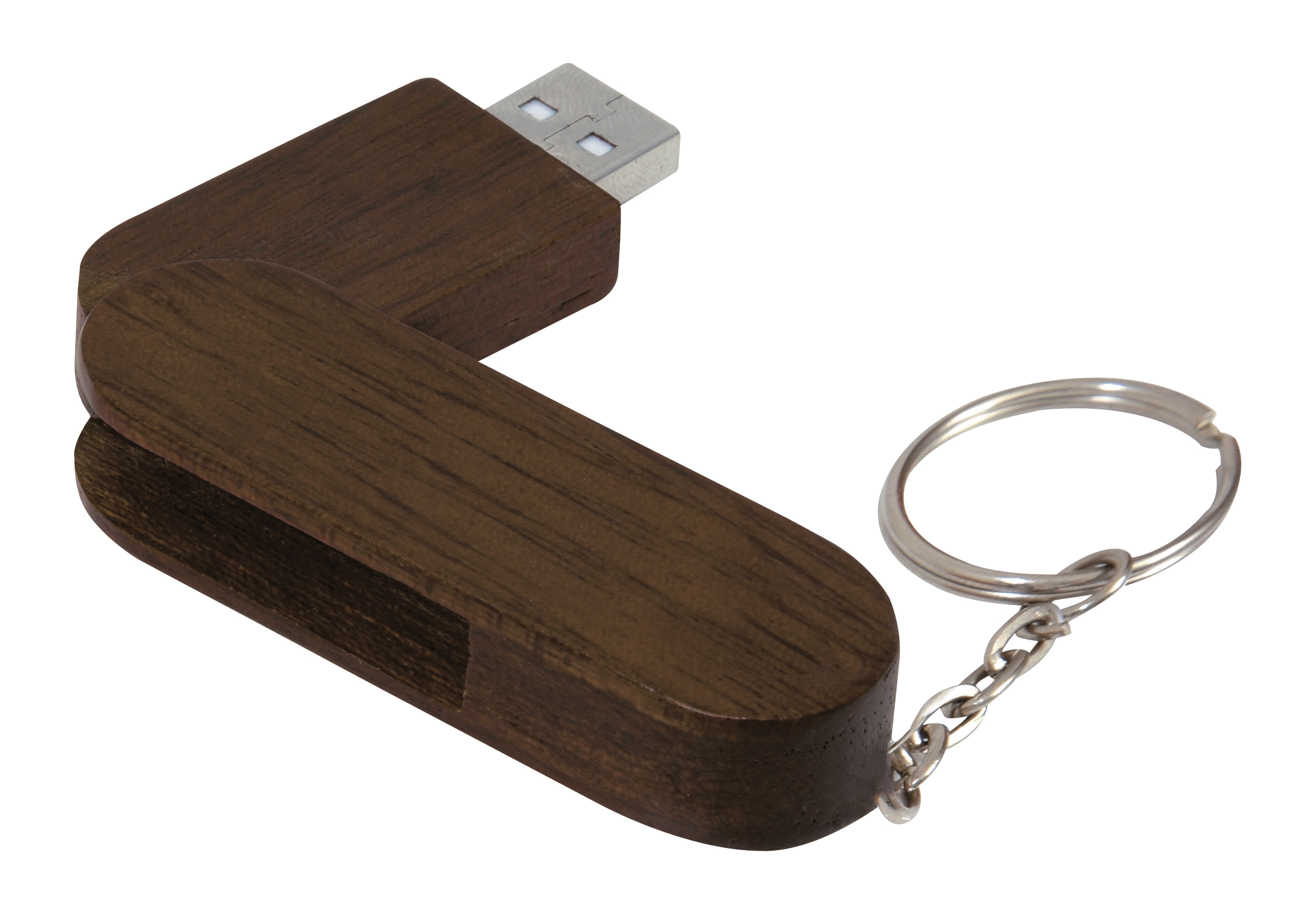 Universal Source® 4 GB Bamboo Bullet Keyring USB 2.0 Flash Drive 16